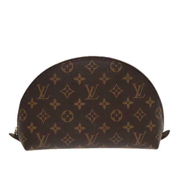 LOUIS VUITTON Monogram Trousse Demi Ronde Cosmetic Pouch M47520 LV Auth 87600