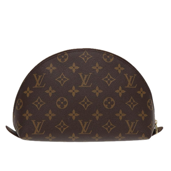 LOUIS VUITTON Monogram Trousse Demi Ronde Cosmetic Pouch M47520 LV Auth 87600