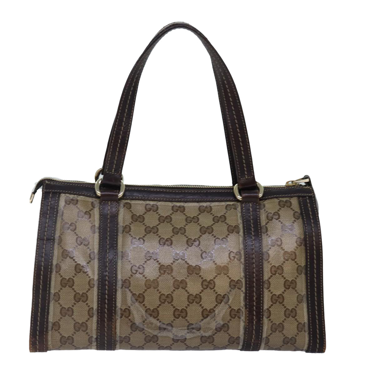 GUCCI GG Canvas Hand Bag Coated Canvas Beige Auth 87619 - 0