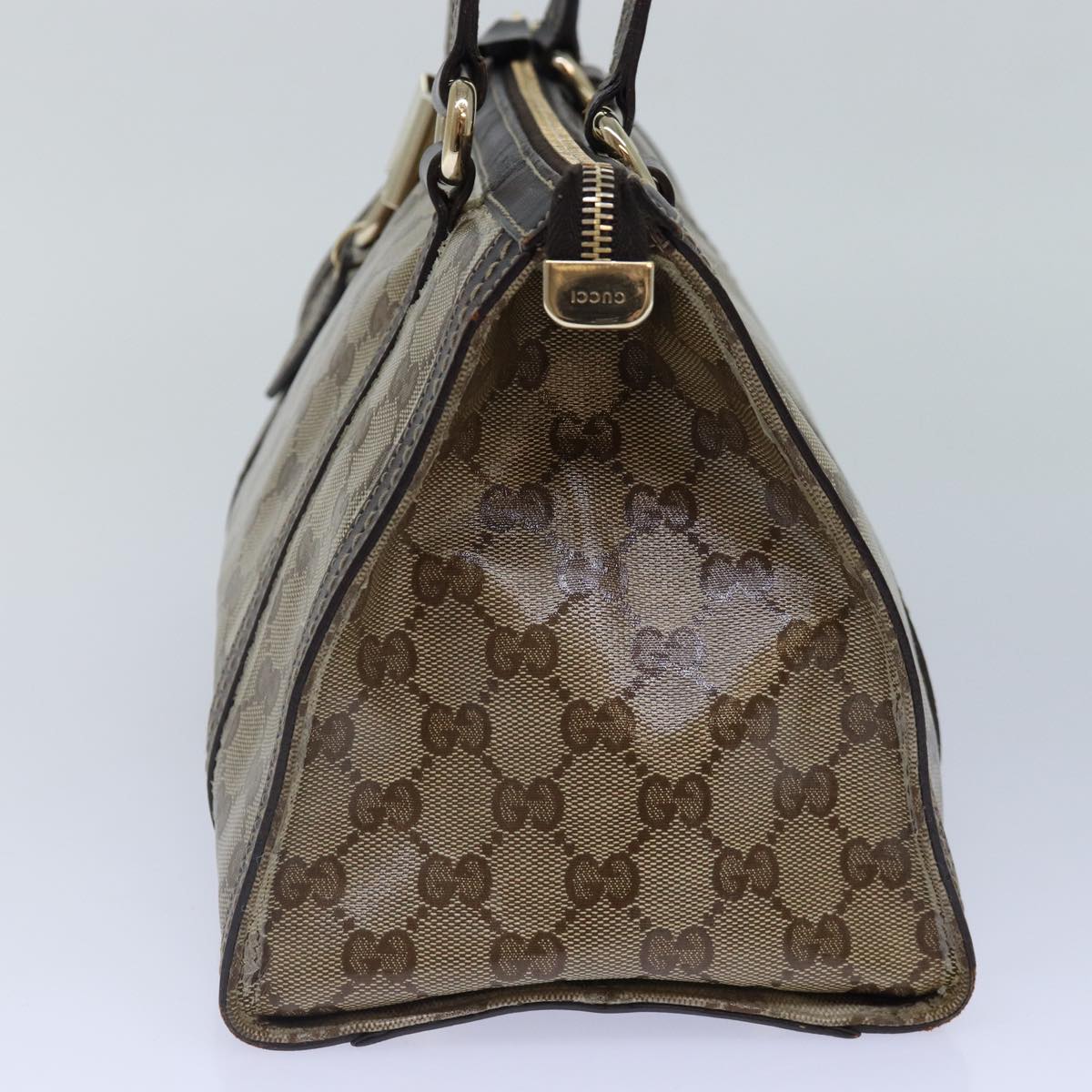 GUCCI GG Canvas Hand Bag Coated Canvas Beige Auth 87619