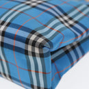BURBERRY Nova Check Tote Bag Nylon Blue Silver Auth 87633-9