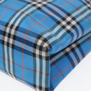 BURBERRY Nova Check Tote Bag Nylon Blue Silver Auth 87633-15