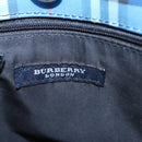 BURBERRY Nova Check Tote Bag Nylon Blue Silver Auth 87633-10