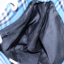 BURBERRY Nova Check Tote Bag Nylon Blue Silver Auth 87633-17
