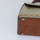 CELINE Macadam Canvas Hand Bag PVC Leather Beige Auth 87640-14