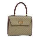 CELINE Macadam Canvas Handtas PVC Leer Beige Auth 87640-1