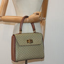 CELINE Macadam Canvas Hand Bag PVC Leather Beige Auth 87640-22