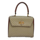 CELINE Macadam Canvas Hand Bag PVC Leather Beige Auth 87640-13
