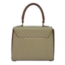 CELINE Macadam Canvas Hand Bag PVC Leather Beige Auth 87640-2