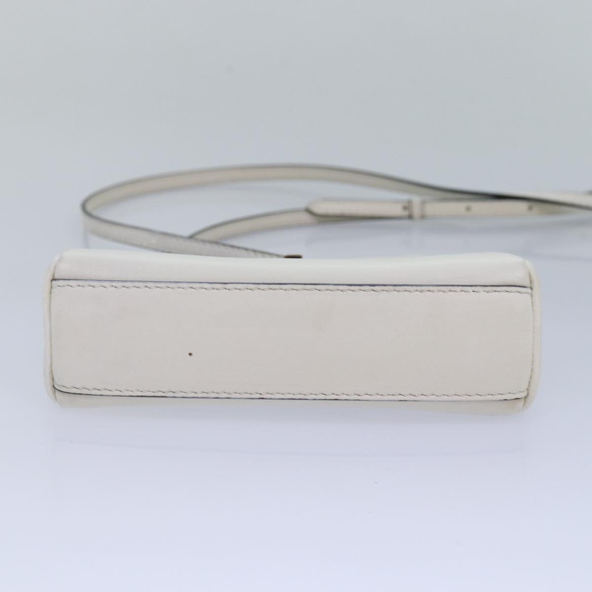 FENDI Peek A Boo Small Shoulder Bag Leather 2way White Auth 87645