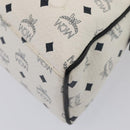 MCM Vicetos Logogram Shoulder Bag PVC Leather White Black gold Auth 87648-9