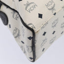 MCM Vicetos Logogram Shoulder Bag PVC Leather White Black gold Auth 87648-14