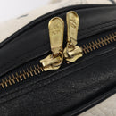 MCM Vicetos Logogram Shoulder Bag PVC Leather White Black gold Auth 87648-10