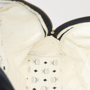 MCM Vicetos Logogram Shoulder Bag PVC Leather White Black gold Auth 87648-20