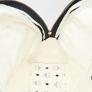 MCM Vicetos Logogram Shoulder Bag PVC Leather White Black gold Auth 87648-21