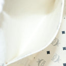 MCM Vicetos Logogram Shoulder Bag PVC Leather White Black gold Auth 87648-22