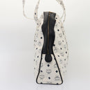 MCM Vicetos Logogram Shoulder Bag PVC Leather White Black gold Auth 87648-3