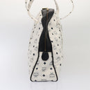 MCM Vicetos Logogram Shoulder Bag PVC Leather White Black gold Auth 87648-4