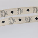 MCM Vicetos Logogram Shoulder Bag PVC Leather White Black gold Auth 87648-8