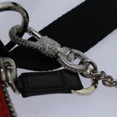 Christian Dior Shoulder Bag Satin Red Black Auth 87654AV-9