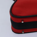 Christian Dior Shoulder Bag Satin Red Black Auth 87654AV-17