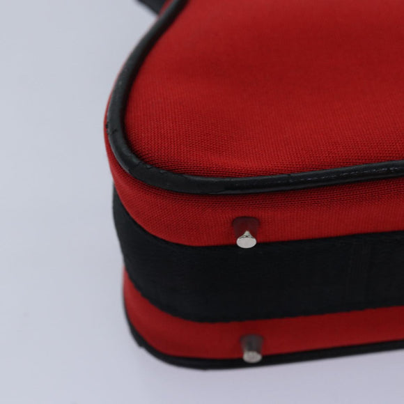 Christian Dior Shoulder Bag Satin Red Black Auth 87654AV