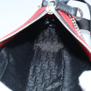 Christian Dior Shoulder Bag Satin Red Black Auth 87654AV-20