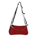 Christian Dior Shoulder Bag Satin Red Black Auth 87654AV-1