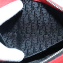 Christian Dior Shoulder Bag Satin Red Black Auth 87654AV-22