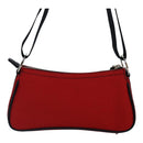 Christian Dior Shoulder Bag Satin Red Black Auth 87654AV-2