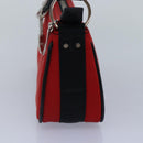 Christian Dior Shoulder Bag Satin Red Black Auth 87654AV-3