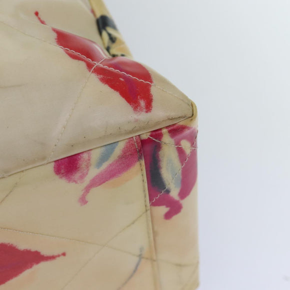 CHANEL Lip Tote Bag Enamel White Red CC Auth 87655V