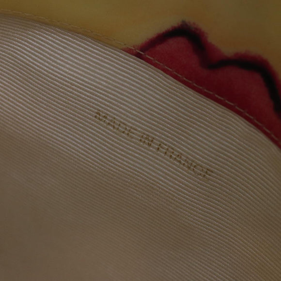 CHANEL Lip Tote Bag Enamel White Red CC Auth 87655A