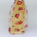 CHANEL Lip Tote Bag Enamel White Red CC Auth 87655V-3