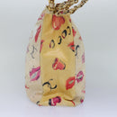 CHANEL Lip Tote Bag Enamel White Red CC Auth 87655V-4