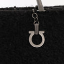 Salvatore Ferragamo Gancini Hand Bag Mouton 2way Black Auth 87661-17
