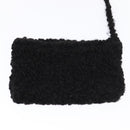 Salvatore Ferragamo Gancini Hand Bag Mouton 2way Black Auth 87661-22