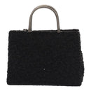 Salvatore Ferragamo Gancini Hand Bag Mouton 2way Black Auth 87661-13