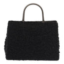Salvatore Ferragamo Gancini Hand Bag Mouton 2way Black Auth 87661-2