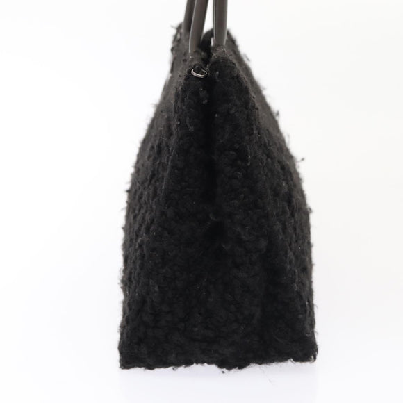 Salvatore Ferragamo Gancini Hand Bag Mouton 2way Black Auth 87661