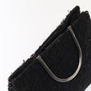 Salvatore Ferragamo Gancini Hand Bag Mouton 2way Black Auth 87661-6