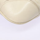 Salvatore Ferragamo Gancini Hand Bag Leather 2way White Auth 87666-16