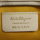 Salvatore Ferragamo Gancini Hand Bag Leather 2way White Auth 87666-11