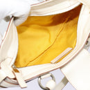 Salvatore Ferragamo Gancini Hand Bag Leather 2way White Auth 87666-10