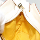 Salvatore Ferragamo Gancini Hand Bag Leather 2way White Auth 87666-21