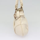 Salvatore Ferragamo Gancini Hand Bag Leather 2way White Auth 87666-3