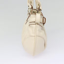 Salvatore Ferragamo Gancini Hand Bag Leather 2way White Auth 87666-4