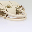 Salvatore Ferragamo Gancini Hand Bag Leather 2way White Auth 87666-7