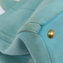 PRADA Canapa GM Hand Bag Canvas 2way Light Blue Auth 87668-15