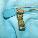 PRADA Canapa GM Hand Bag Canvas 2way Light Blue Auth 87668-21